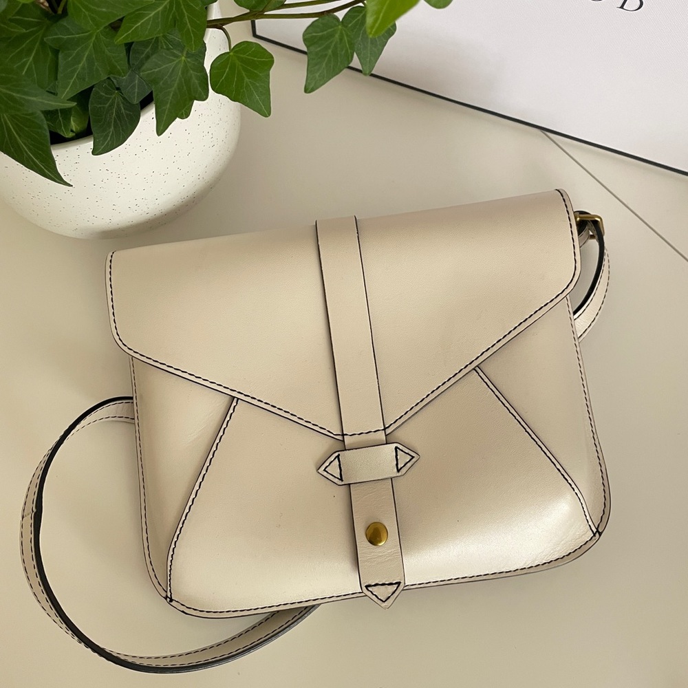 Beige Leather Crossbody Bag